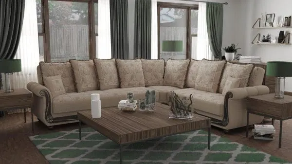 ottomanson Americana Collection Linen Color Sectional