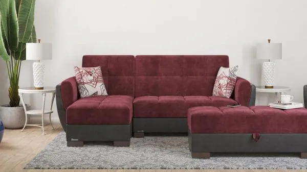 ottomanson Armada Air Collection Beaujolais/Black Chaise Lounge