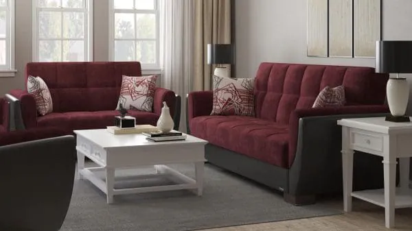 Ottomanson Armada Air Collection Beaujolais/Black Loveseat