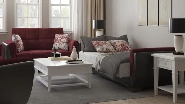 Ottomanson Armada Air Collection Beaujolais/Black Loveseat