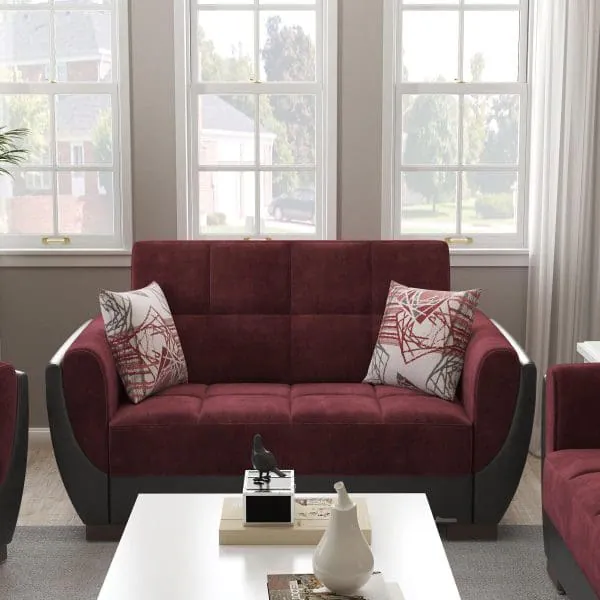 ottomanson Armada Air Collection Beaujolais/Black Loveseat