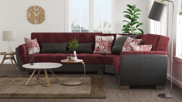 Ottomanson Armada Air Collection Beaujolais/Black Sectional