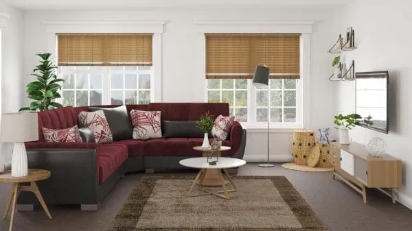 Ottomanson Armada Air Collection Beaujolais/Black Sectional