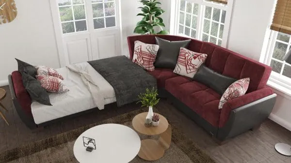 Ottomanson Armada Air Collection Beaujolais/Black Sectional