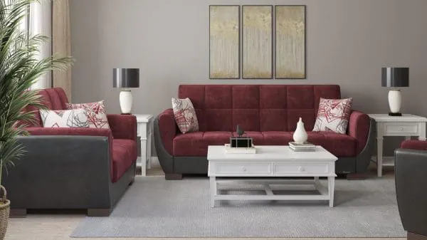 Ottomanson Armada Air Collection Beaujolais/Black Sofabed