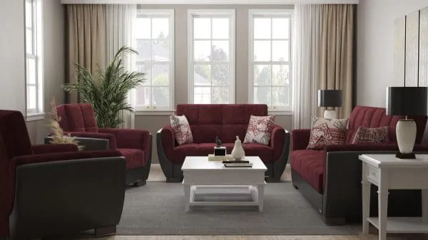 Ottomanson Armada Air Collection Beaujolais/Black Sofabed