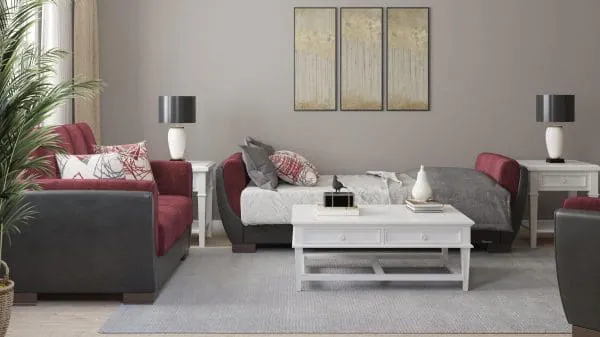 Ottomanson Armada Air Collection Beaujolais/Black Sofabed