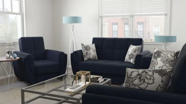 Ottomanson Armada Air Collection Black Blue Denim Armchair