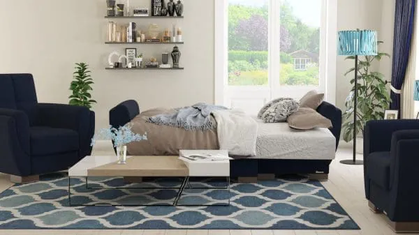 Ottomanson Armada Air Collection Black Blue Denim Armchair