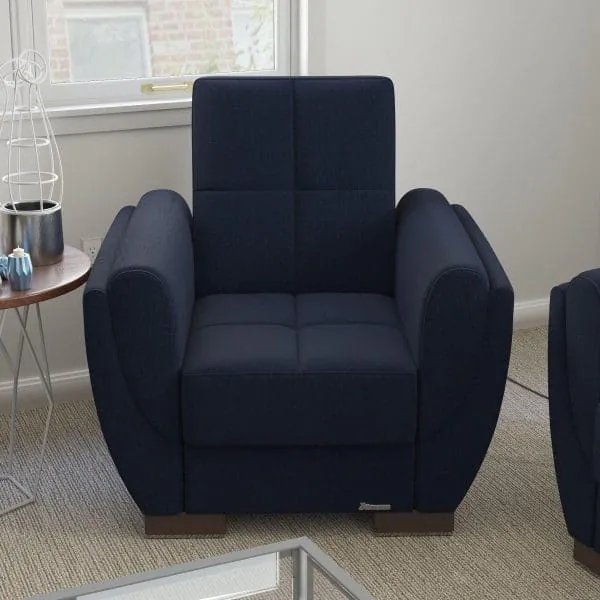 ottomanson Armada Air Collection Black Blue Denim Armchair