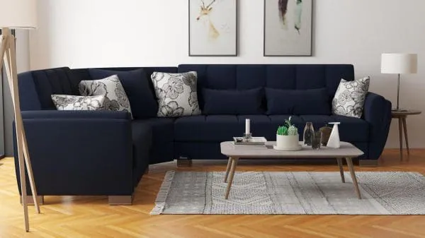 Ottomanson Armada Air Collection Black Blue Denim Sectional