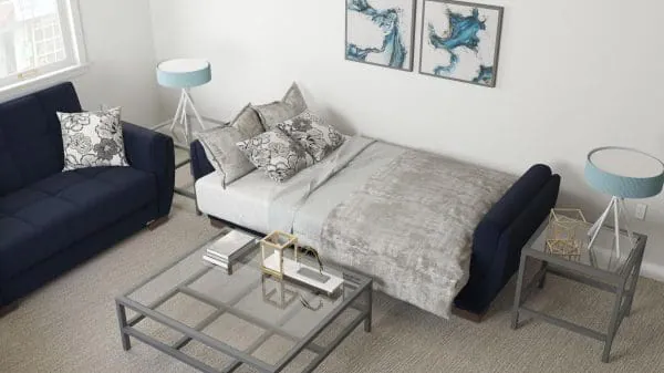 Ottomanson Armada Air Collection Black Blue Denim Sofabed