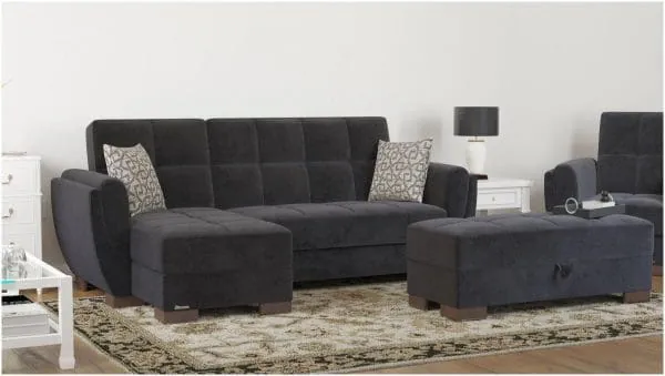Ottomanson Armada Air Collection Black Chaise Lounge