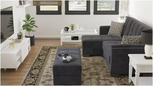 Ottomanson Armada Air Collection Black Chaise Lounge