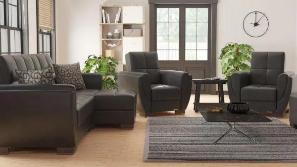 Ottomanson Armada Air Collection Black Chaise Lounge