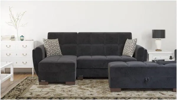 ottomanson Armada Air Collection Black Chaise Lounge