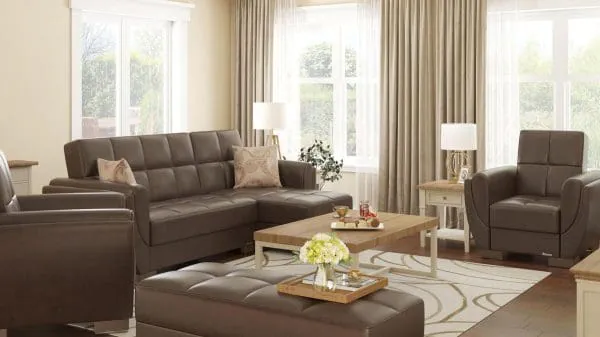 Ottomanson Armada Air Collection Dark Brown Chaise Lounge