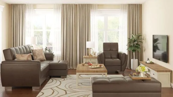 Ottomanson Armada Air Collection Dark Brown Chaise Lounge