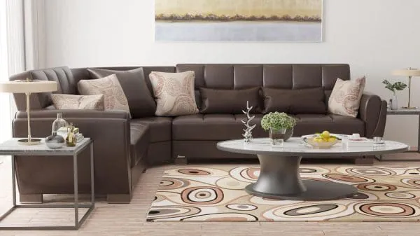 Ottomanson Armada Air Collection Dark Brown Sectional