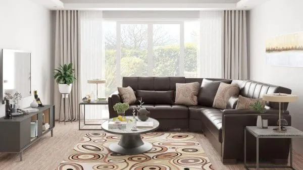 Ottomanson Armada Air Collection Dark Brown Sectional