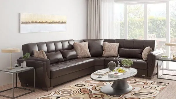 ottomanson Armada Air Collection Dark Brown Sectional