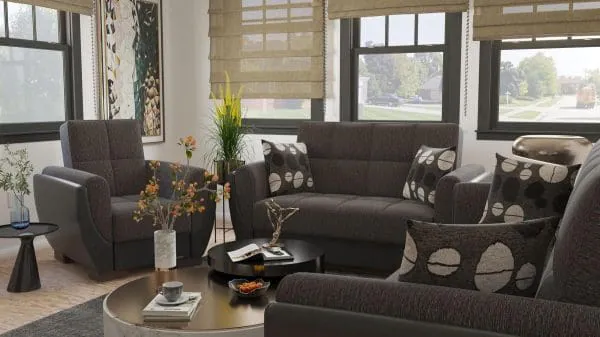 Ottomanson Armada Air Collection Dark Slate Gray/Black Armchair