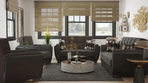 Ottomanson Armada Air Collection Dark Slate Gray/Black Armchair