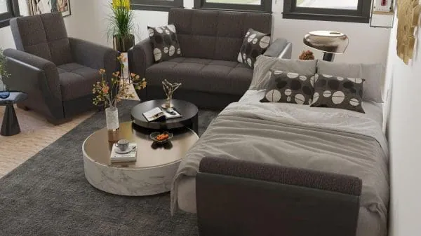 Ottomanson Armada Air Collection Dark Slate Gray/Black Armchair