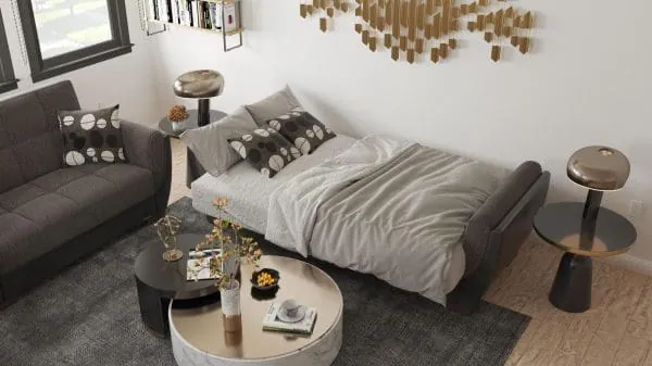 Ottomanson Armada Air Collection Dark Slate Gray/Black Sofabed