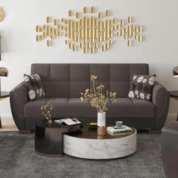 ottomanson Armada Air Collection Dark Slate Gray/Black Sofabed