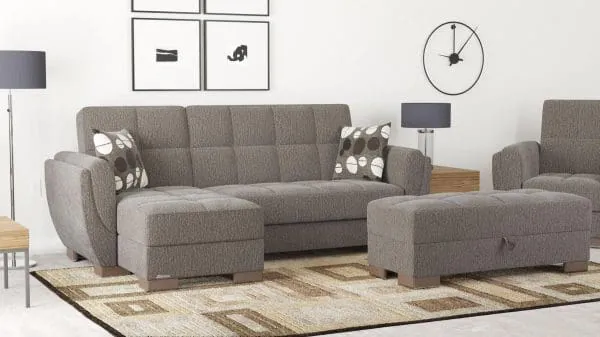 Ottomanson Armada Air Collection Dark Slate Gray Chaise Lounge