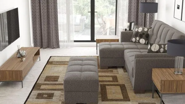 Ottomanson Armada Air Collection Dark Slate Gray Chaise Lounge