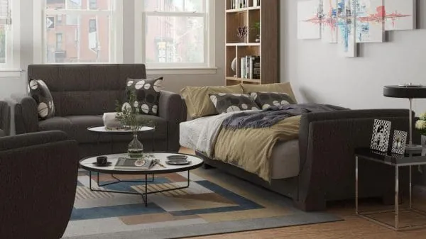 Ottomanson Armada Air Collection Dark Slate Gray Loveseat