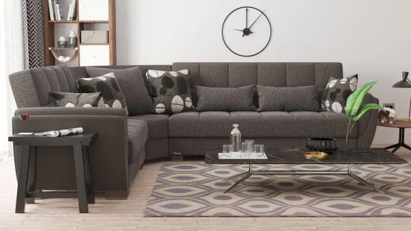 Ottomanson Armada Air Collection Dark Slate Gray Sectional