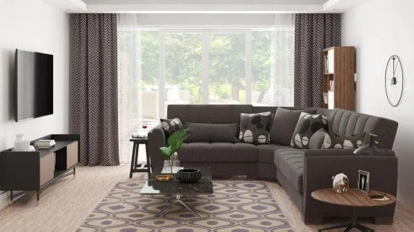 Ottomanson Armada Air Collection Dark Slate Gray Sectional