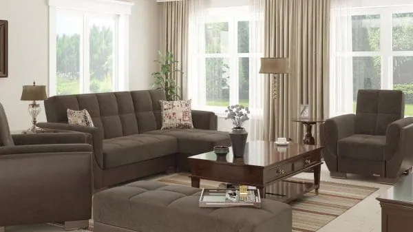 Ottomanson Armada Air Collection Friar Brown/Dark Brown Chaise Lounge