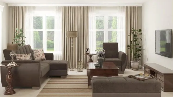 Ottomanson Armada Air Collection Friar Brown/Dark Brown Chaise Lounge