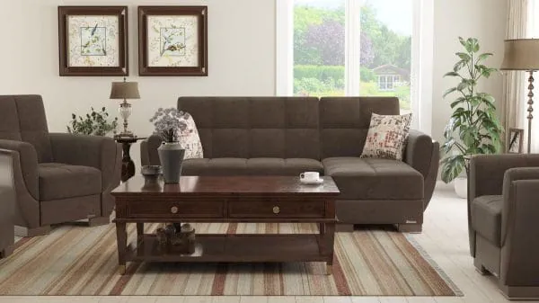 ottomanson Armada Air Collection Friar Brown/Dark Brown Chaise Lounge