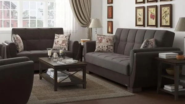 Ottomanson Armada Air Collection Friar Brown/Dark Brown Loveseat