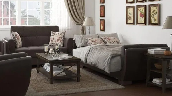 Ottomanson Armada Air Collection Friar Brown/Dark Brown Loveseat