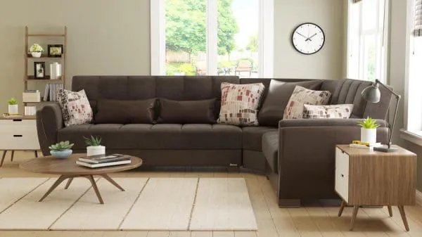 Ottomanson Armada Air Collection Friar Brown/Dark Brown Sectional