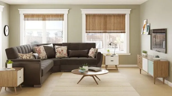 Ottomanson Armada Air Collection Friar Brown/Dark Brown Sectional