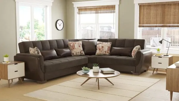 ottomanson Armada Air Collection Friar Brown/Dark Brown Sectional