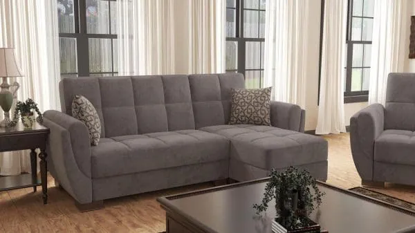 Ottomanson Armada Air Collection Pewter Gray Chaise Lounge