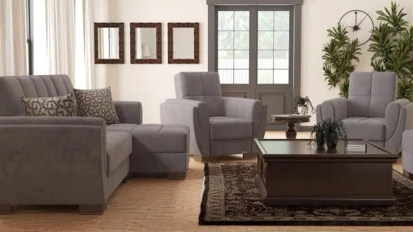 Ottomanson Armada Air Collection Pewter Gray Chaise Lounge