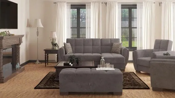 ottomanson Armada Air Collection Pewter Gray Chaise Lounge