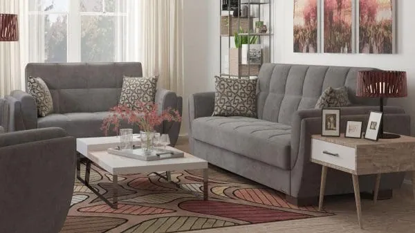 Ottomanson Armada Air Collection Pewter Gray Loveseat