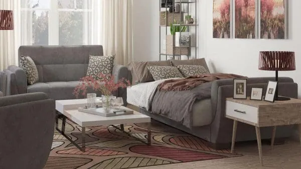 Ottomanson Armada Air Collection Pewter Gray Loveseat