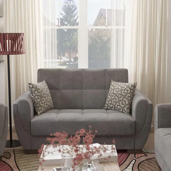 ottomanson Armada Air Collection Pewter Gray Loveseat