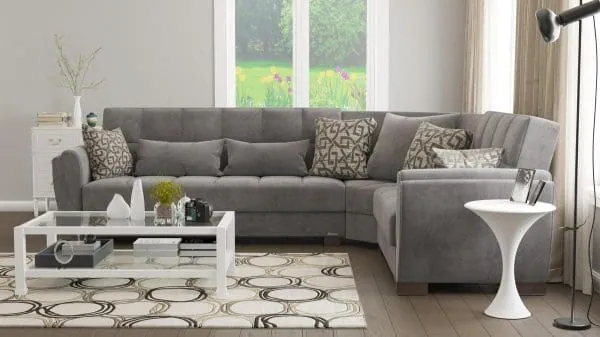 Ottomanson Armada Air Collection Pewter Gray Sectional